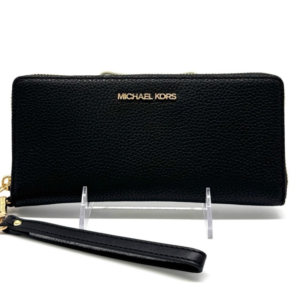 Michael Kors Large Continental Wallet Wristlet Black
